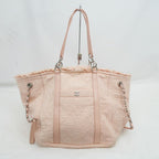 Chanel Large Shopping Bag Tote Hand Silver Hardware Pink — view 9