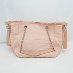 Chanel Large Shopping Bag Tote Hand Silver Hardware Pink — view 3