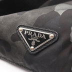Prada Shoulder Bag Black Green Nylon Camouflage