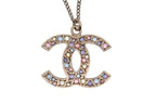 Chanel CC Logo Stone Necklace Metal Multicolor Gold — view 2