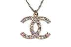 Chanel CC Logo Stone Necklace Metal Multicolor Gold — view 3