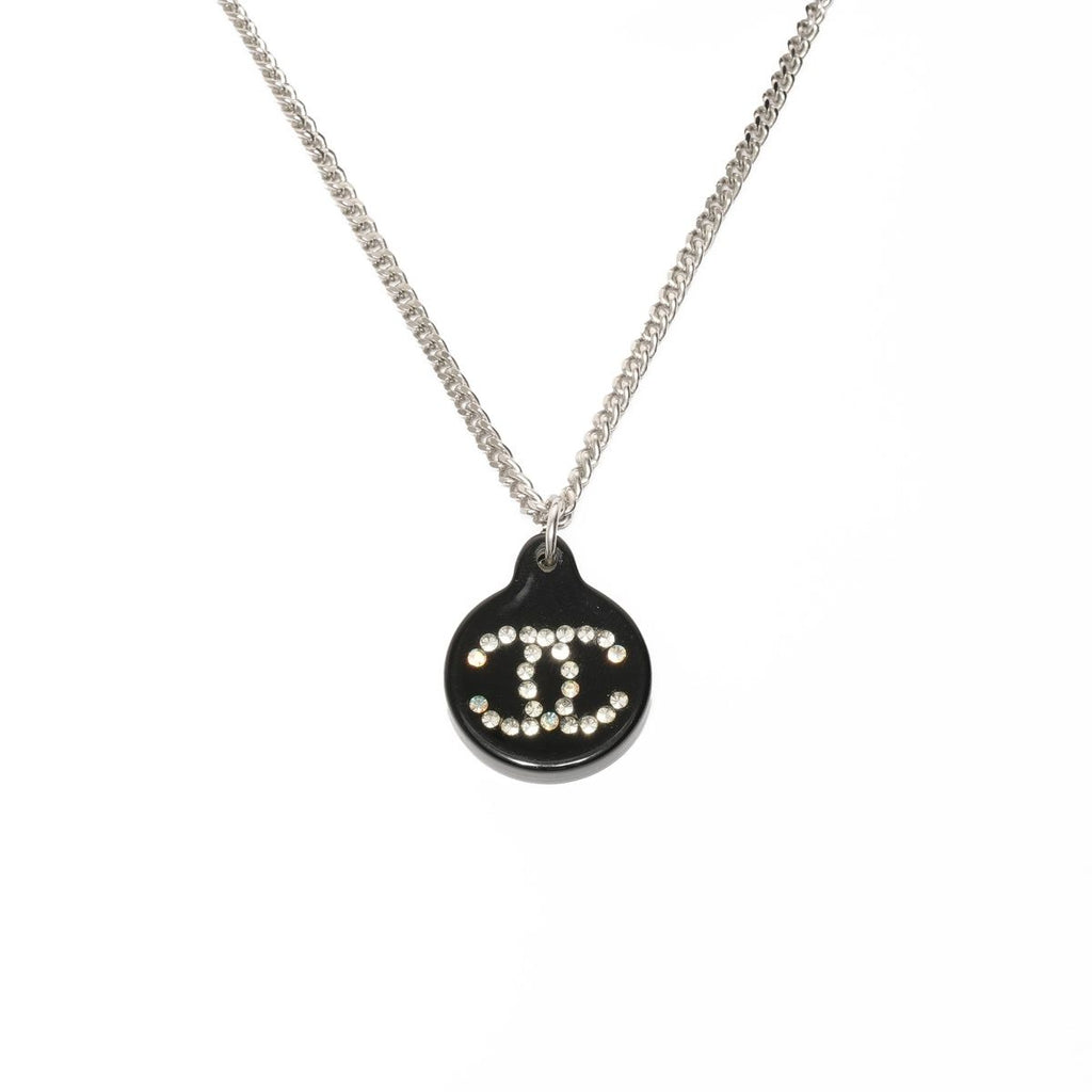 Chanel Necklace CC Logo Black Circle — view 2