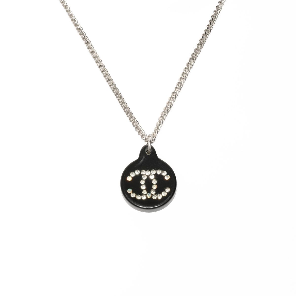 Chanel Necklace CC Logo Black Circle — view 2