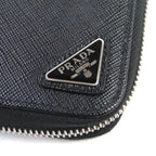 Prada 2 Ml188 Saffiano Leather Triangle Logo Plate Round Zip Long — view 6