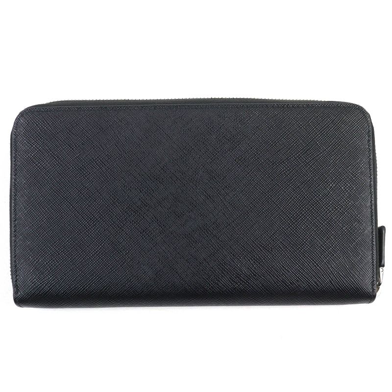 Prada 2 Ml188 Saffiano Leather Triangle Logo Plate Round Zip Long — view 2