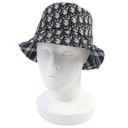 Dior Homme 14 Che923 I134 Cotton Oblique Plaid Reversible Bucket Hat Navy 58 — view 5