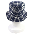 Dior Homme 14 Che923 I134 Cotton Oblique Plaid Reversible Bucket Hat Navy 58 — view 4