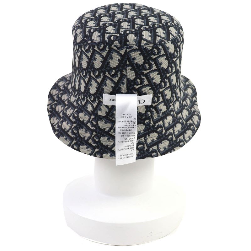 Dior Homme 14 Che923 I134 Cotton Oblique Plaid Reversible Bucket Hat Navy 58 — view 8