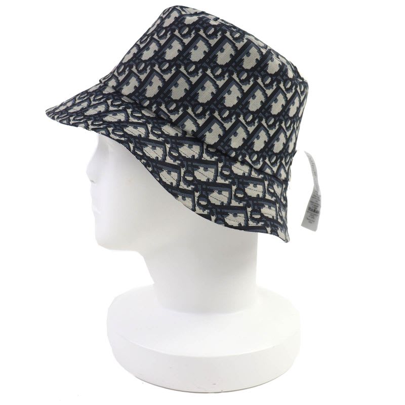 Dior Homme 14 Che923 I134 Cotton Oblique Plaid Reversible Bucket Hat Navy 58 — view 6