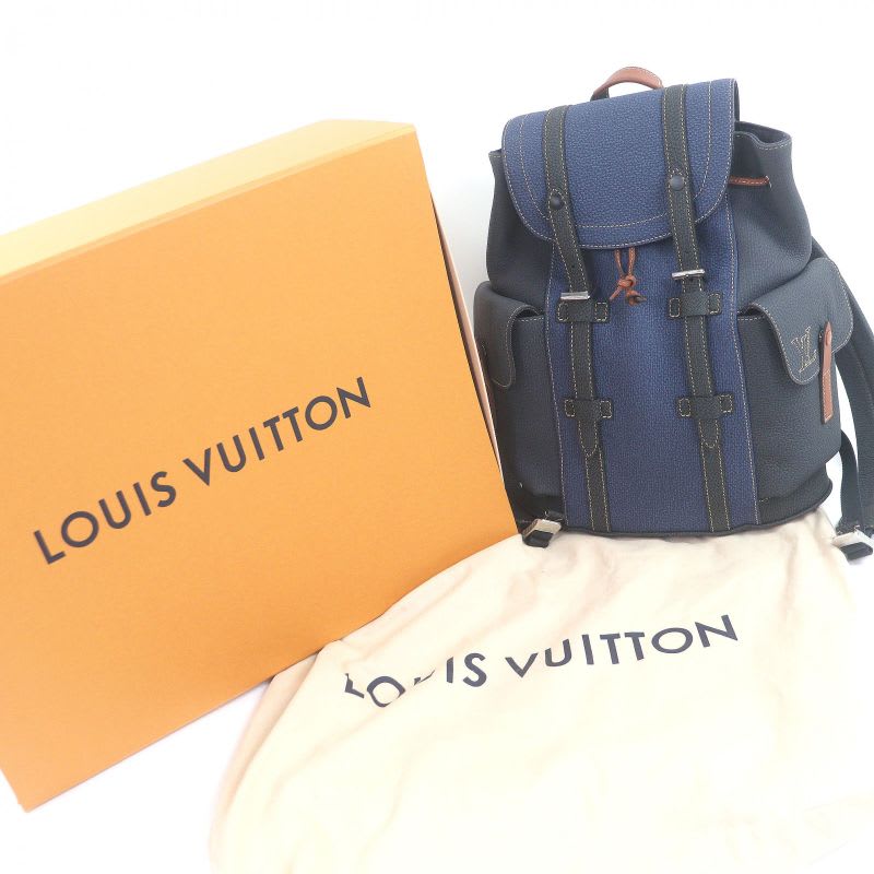 Louis Vuitton Fall Collection Christopher PM Taurillon Leather Denim Interior