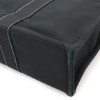 Hermes Deauville MM Tote Bag Large Handbag Canvas Black Silver Hardware — view 4