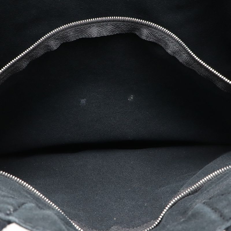 Hermes Deauville MM Tote Bag Large Handbag Canvas Black Silver Hardware — view 8