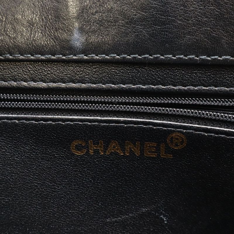 Chanel Logo Embroidery Tote Bag Leather — view 9