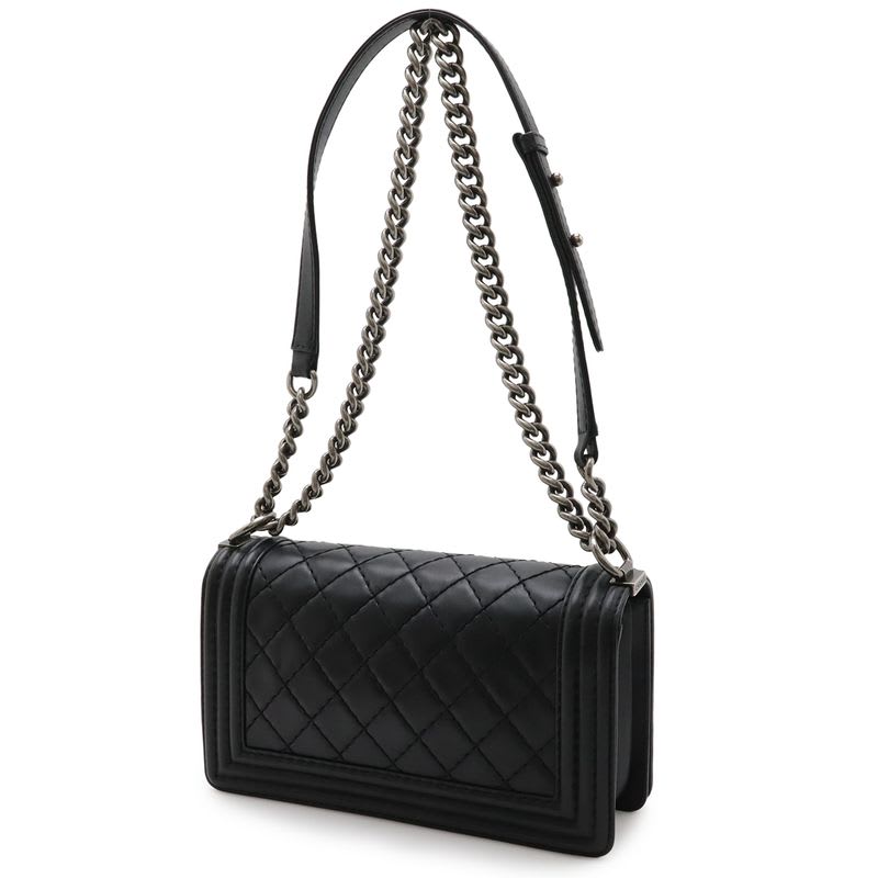 Chanel Boy 25 Wild Stitch Quilted Chain Shoulder Bag Soft — view 3