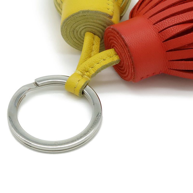 Hermes Carmen Unodos Key Ring Holder Fringe Tassel Charm Anu Milo Orange