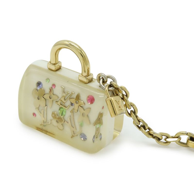 Louis Vuitton Porte Cles Speedy Unclusion Key Charm Holder Bag White — view 2