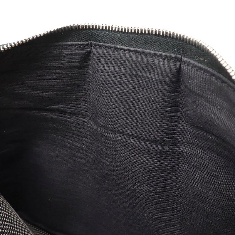 Hermes Her Line Perth GM Round Zipper Long Wallet Passport Case Canvas Gray — view 6