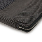 Hermes Her Line Perth GM Round Zipper Long Wallet Passport Case Canvas Gray — view 3