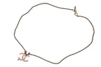 Chanel CC Logo Necklace 10 Gold Pink Metal