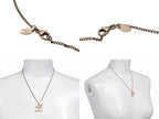 Chanel CC Logo Necklace 10 Gold Pink Metal — view 6