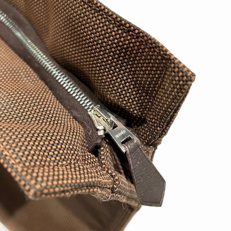 Hermes Pouch MM Her Line Clutch Bag Canvas Nylon — view 9