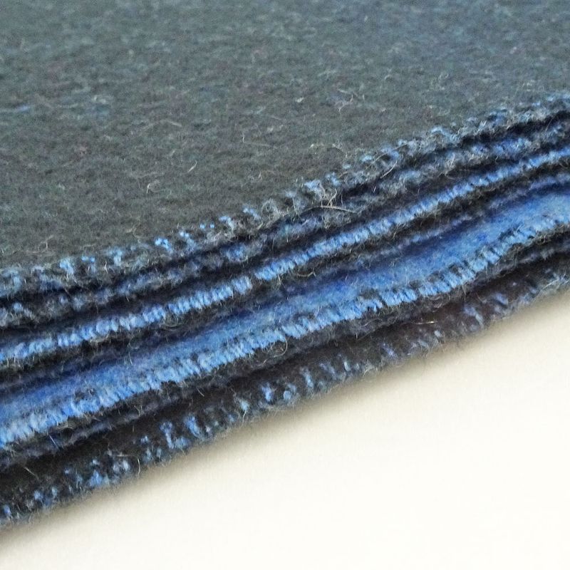 Hermes Muffler Shawl Blue Black 100% Cashmere Large Size Scarf — view 3