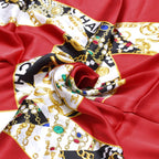 Chanel Scarf Bandana CC Logo Handkerchief 80 Red Silk — view 5