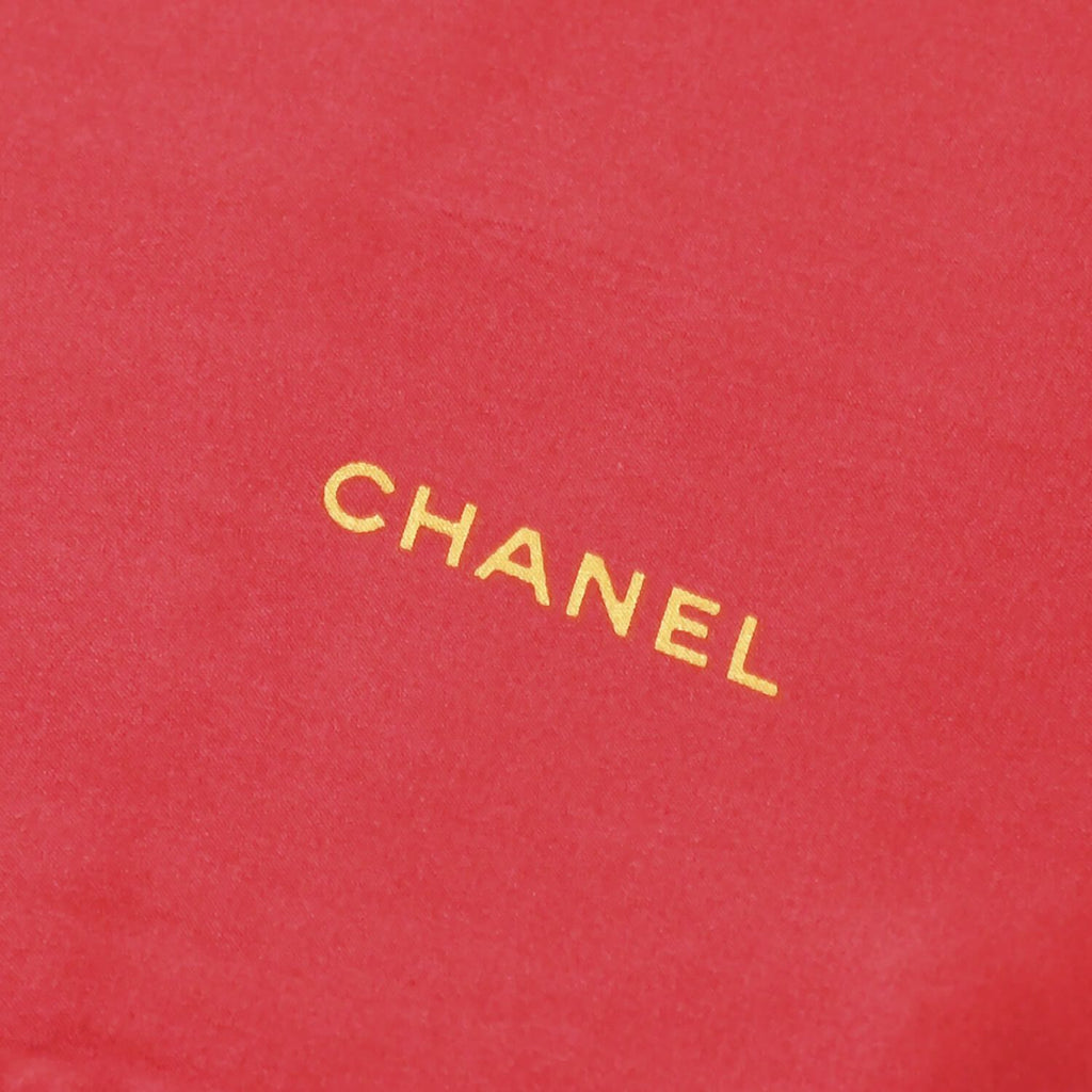 Chanel Scarf Bandana CC Logo Handkerchief 80 Red Silk — view 2