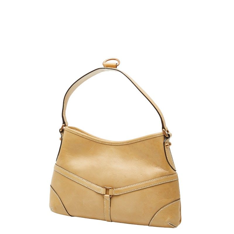Gucci Interlocking G One Shoulder Bag Beige Leather — view 3