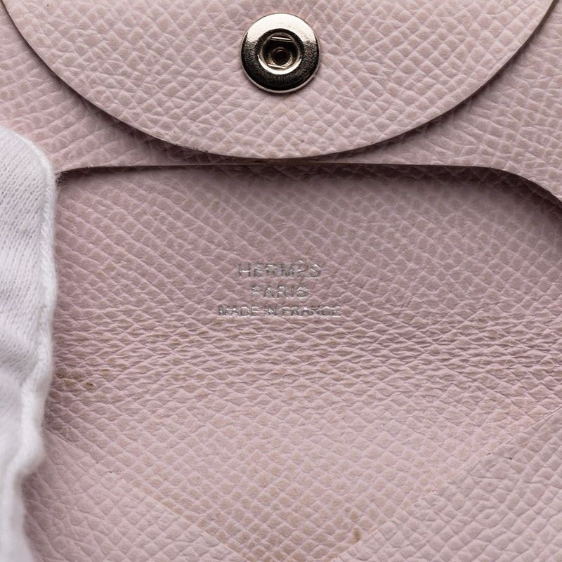 Hermes Bastia Coin Case Purse Mauve Pale Light Pink Vaux Epson — view 6