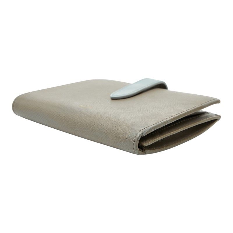 Celine Medium Strap Wallet Beige Blue Leather — view 4