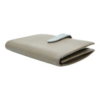 Celine Medium Strap Wallet Beige Blue Leather — view 4