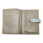 Celine Medium Strap Wallet Beige Blue Leather — view 9