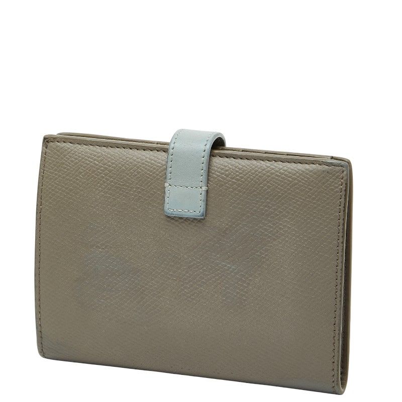 Celine Medium Strap Wallet Beige Blue Leather — view 2