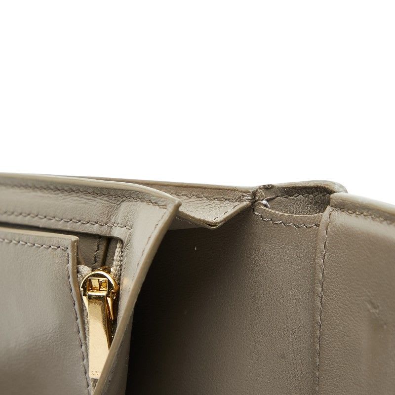 Celine Medium Strap Wallet Beige Blue Leather — view 6
