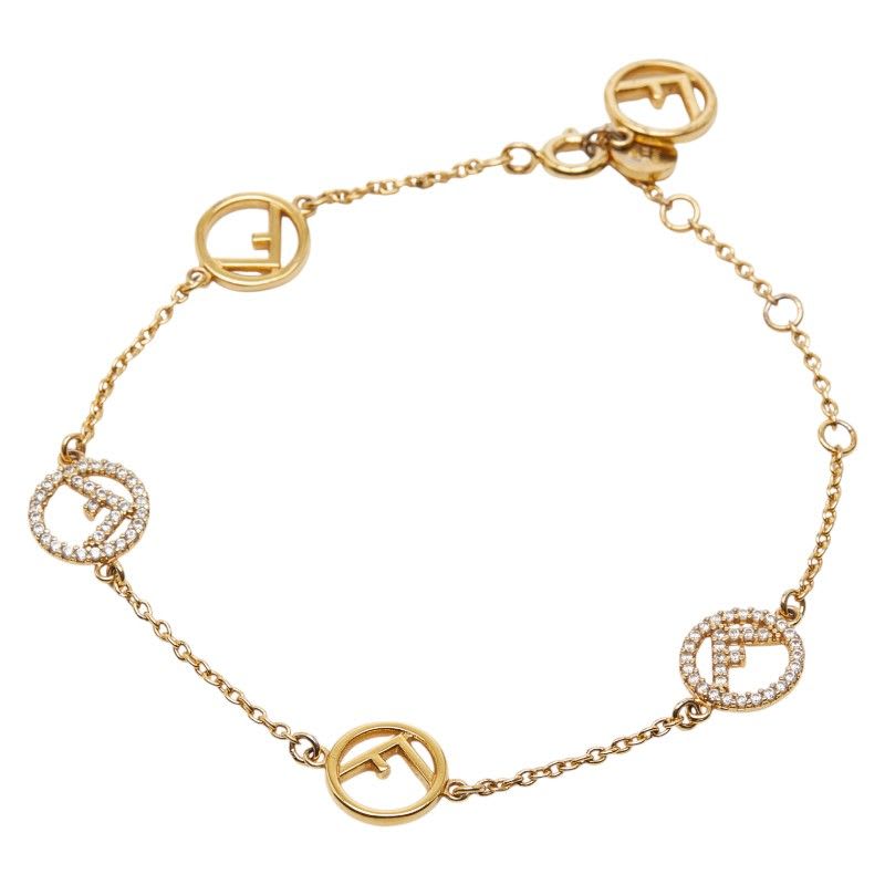 Fendi Fs Gold Plated Rhinestone — view 3