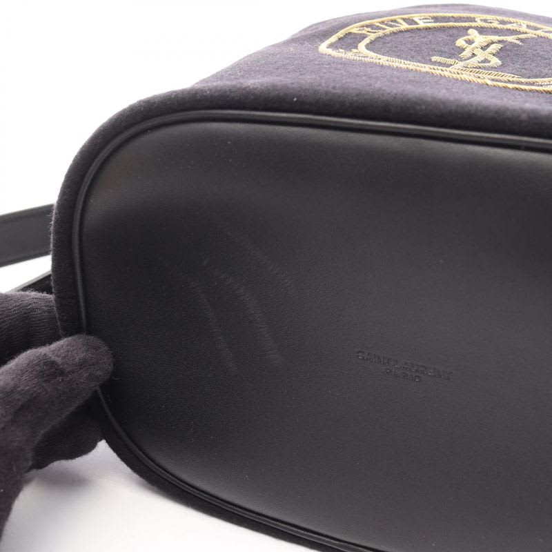 Saint Laurent Paris Shoulder Bag Rive Gauche Bucket Nero Wool Leather — view 6