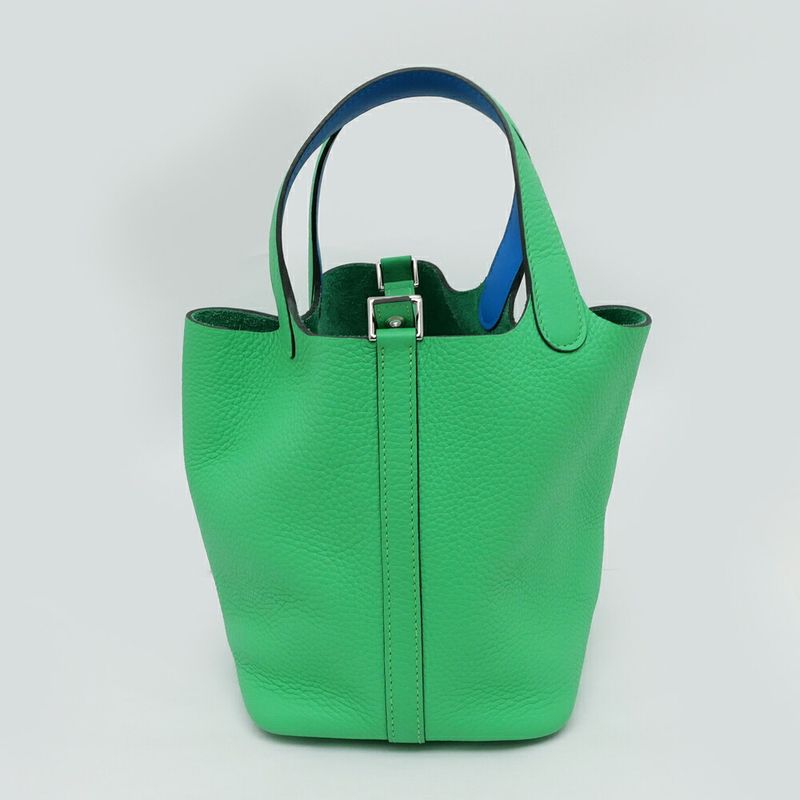 Hermes Picotin Lock PM Eclat Vert Comic Blue Frida Silva Hardware — view 3
