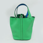 Hermes Picotin Lock PM Eclat Vert Comic Blue Frida Silva Hardware — view 3
