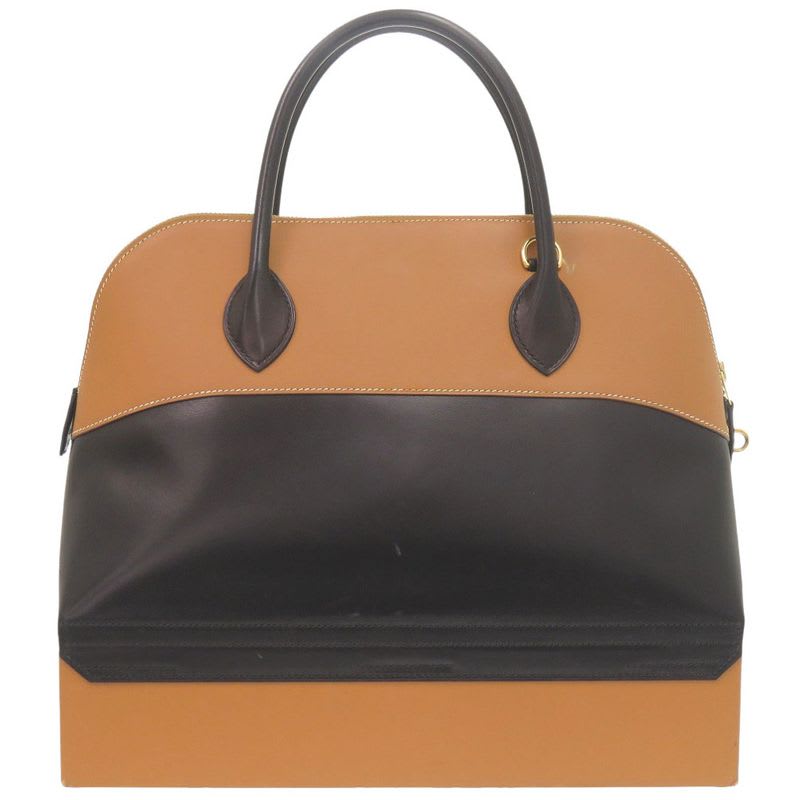 Hermes Macpherson Box Calf Vauchamonie Black Gold Bicolor Hardware