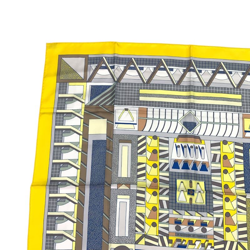 Hermes Scarf Silk Carre 90 Garden OF Shapes Yellow — view 2