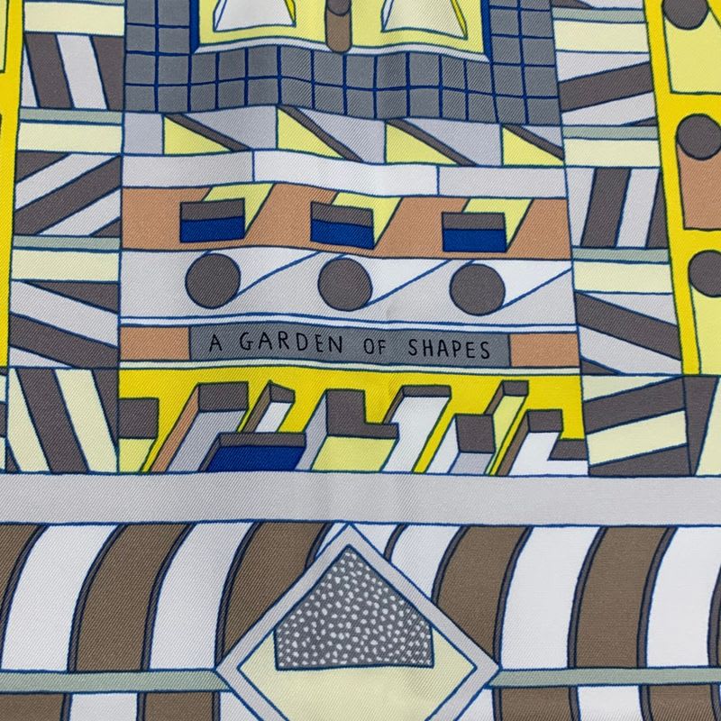 Hermes Scarf Silk Carre 90 Garden OF Shapes Yellow — view 6