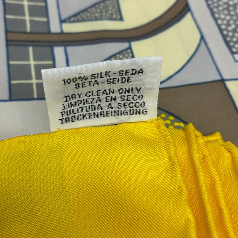 Hermes Scarf Silk Carre 90 Garden OF Shapes Yellow — view 9