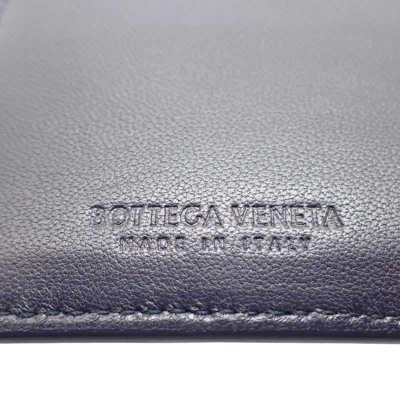 Bottega Veneta Maxi Intrecciato Cassette Zipper VCQC Card Case Calf Navy — view 9