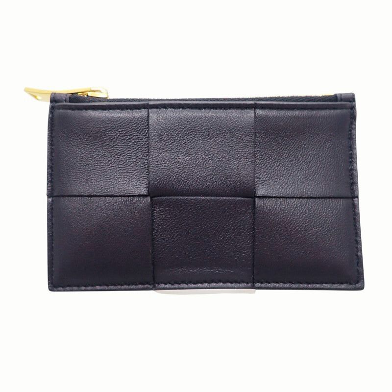 Bottega Veneta Maxi Intrecciato Cassette Zipper VCQC Card Case Calf Navy — view 3