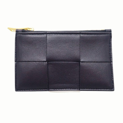 Bottega Veneta Maxi Intrecciato Cassette Zipper VCQC Card Case Calf Navy — view 3