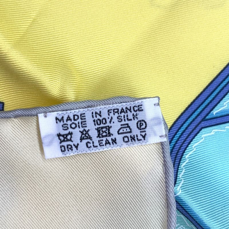 Hermes Scarf Silk Carre 90 Cuivreries Copperwork Yellow — view 8