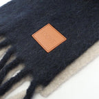 Loewe Muffler Scarf Fsf 4 Ss1 Navy Wool — view 4