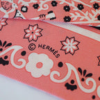 Hermes Scarf Twilly Peuple DU VENT People Of The Wind 100% Silk Pink — view 5