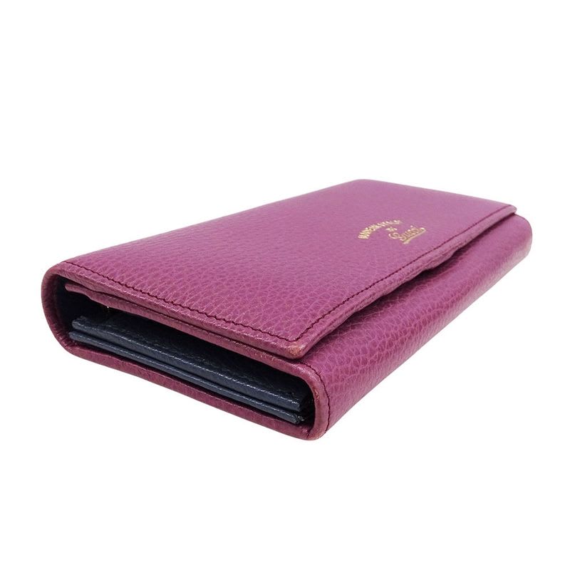 Gucci Wallet Long Leather Swing Continental Purple — view 3